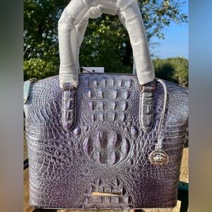NWT Brahmin PURPLE GLITTER Medium Duxbury Satchel